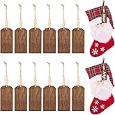 Christmas Stocking Name Tags, DIY Unfinished Wooden Bead Tags, 12 Pieces
