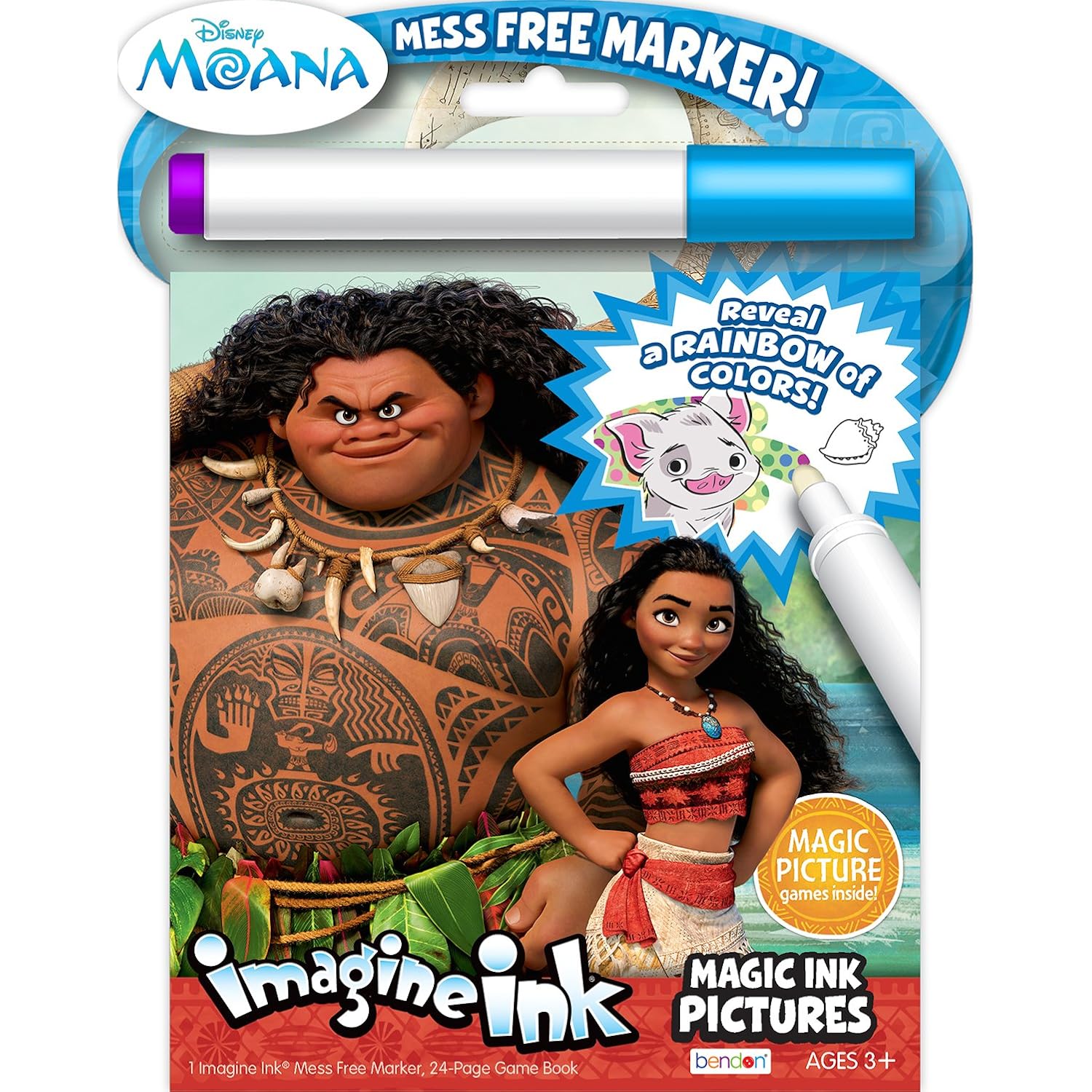 Mess Free Activity Book Magic Imagine Ink Pictures Disney Moana Coloring Book | eBay