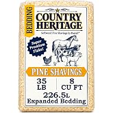 Country Heritage 35LB Pine Shavings Bedding for Stalls &amp; Chicken Coops | Ultra Clean Bedding, Low Dust Formula, Highly Absorbent, Natural Softwood, Odor Control, Long Lasting