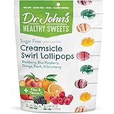 Dr. John&rsquo;s Sugar Free Candy, Healthy Lollipops with Zero Sugar, Low Calorie Snacks, Keto Friendly Hard Candy Sweets, Creamsicle Swirl Oval, 60 COunt, 1 LB