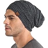 Tough Headwear Slouchy Beanie Hat - Cable Knit Winter Hat for Women - Stretch Beanie for Men - Versatile Mens Gifts