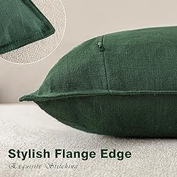 Foindtower Set of 2, Decorative Linen Soild Throw
