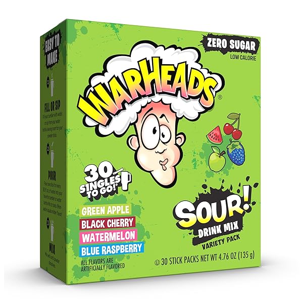 WARHEADS SINGLES TO GO SOUR DRINK MIX, 30...
