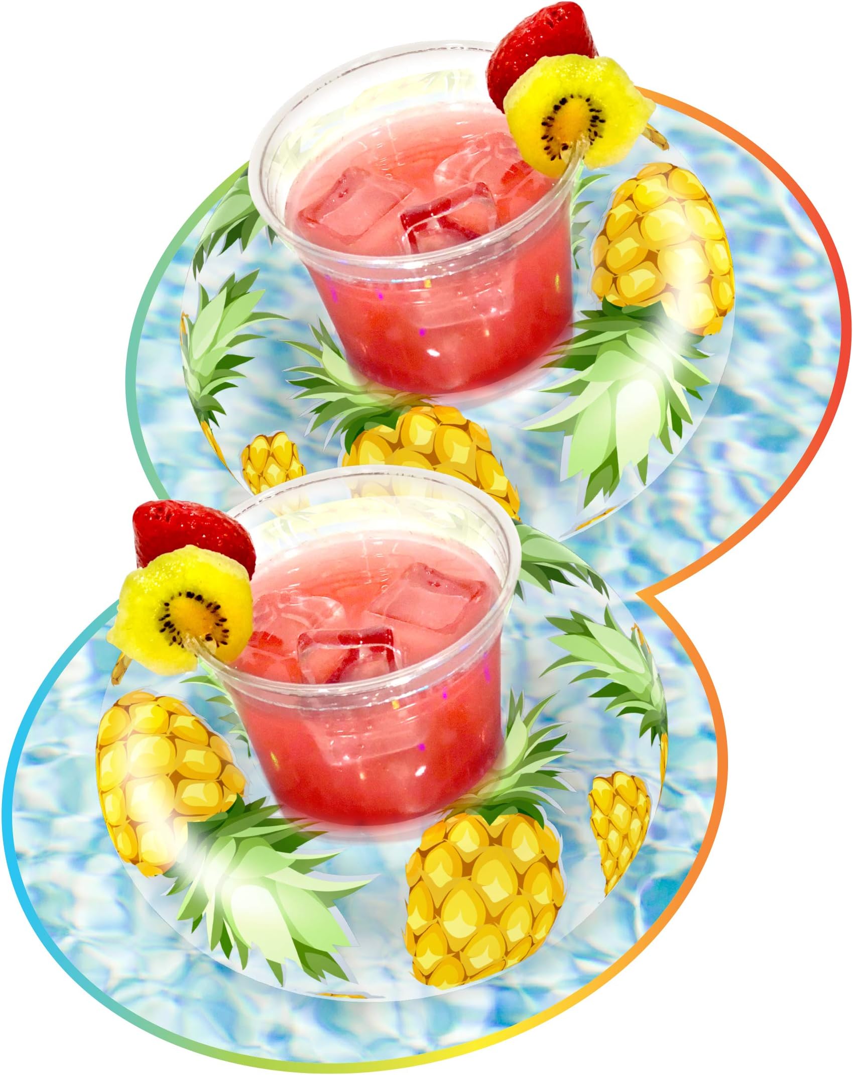 Poolcandy Glitter Drink Pool Float, Set of 2, Tropical Fruit