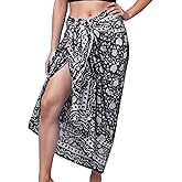 Hand Block Printed Cotton Sarong Wraps for Women – Lightweight Beach Swimsuit Cover Up, One Size Pareo 73 x 44 In
