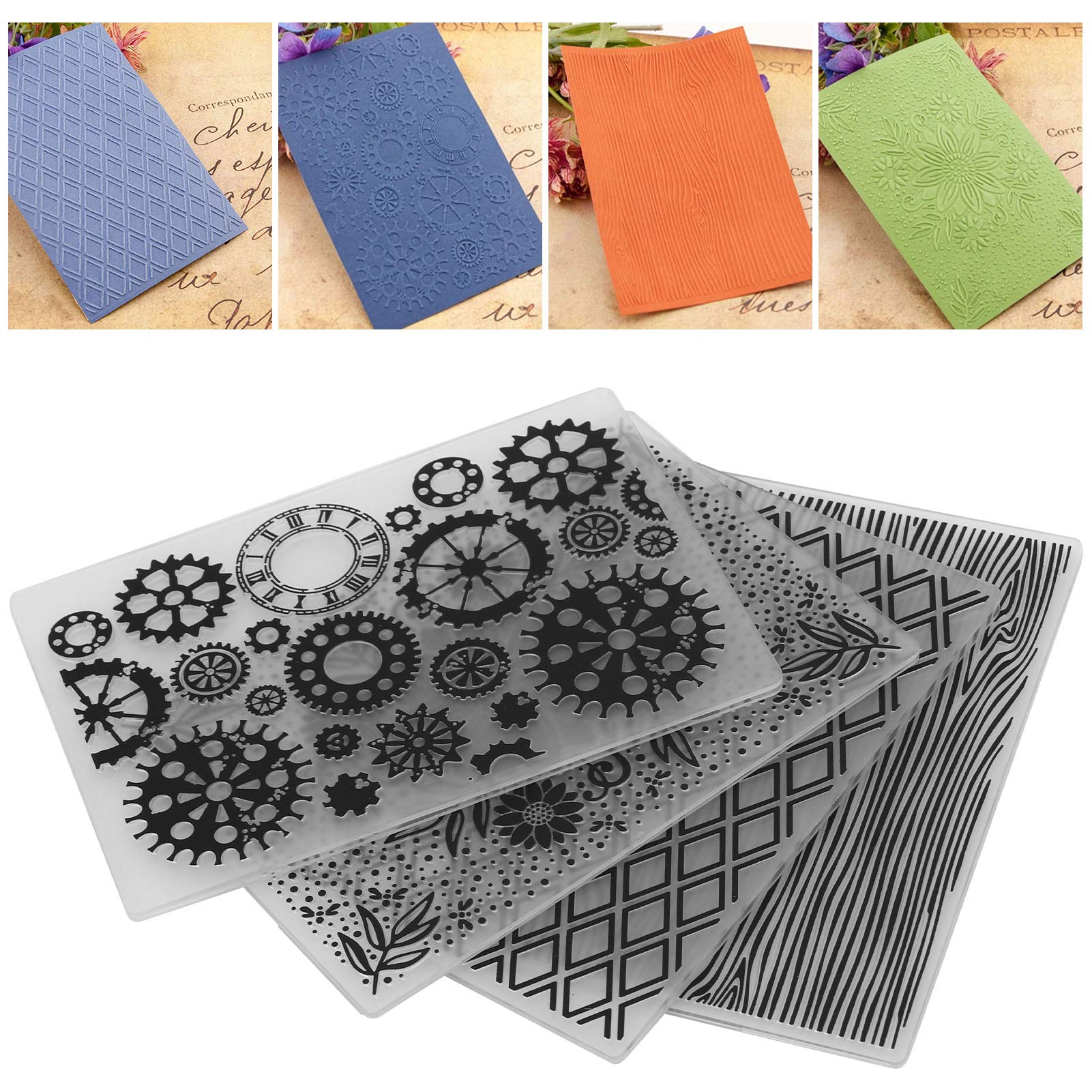 Embossing Folders For Card Making, Embossing Folders for Card Making, Dies For Card Making Stencils For Card Making 4Pcs Craft Tools for Other Crafts for Scrapbooking