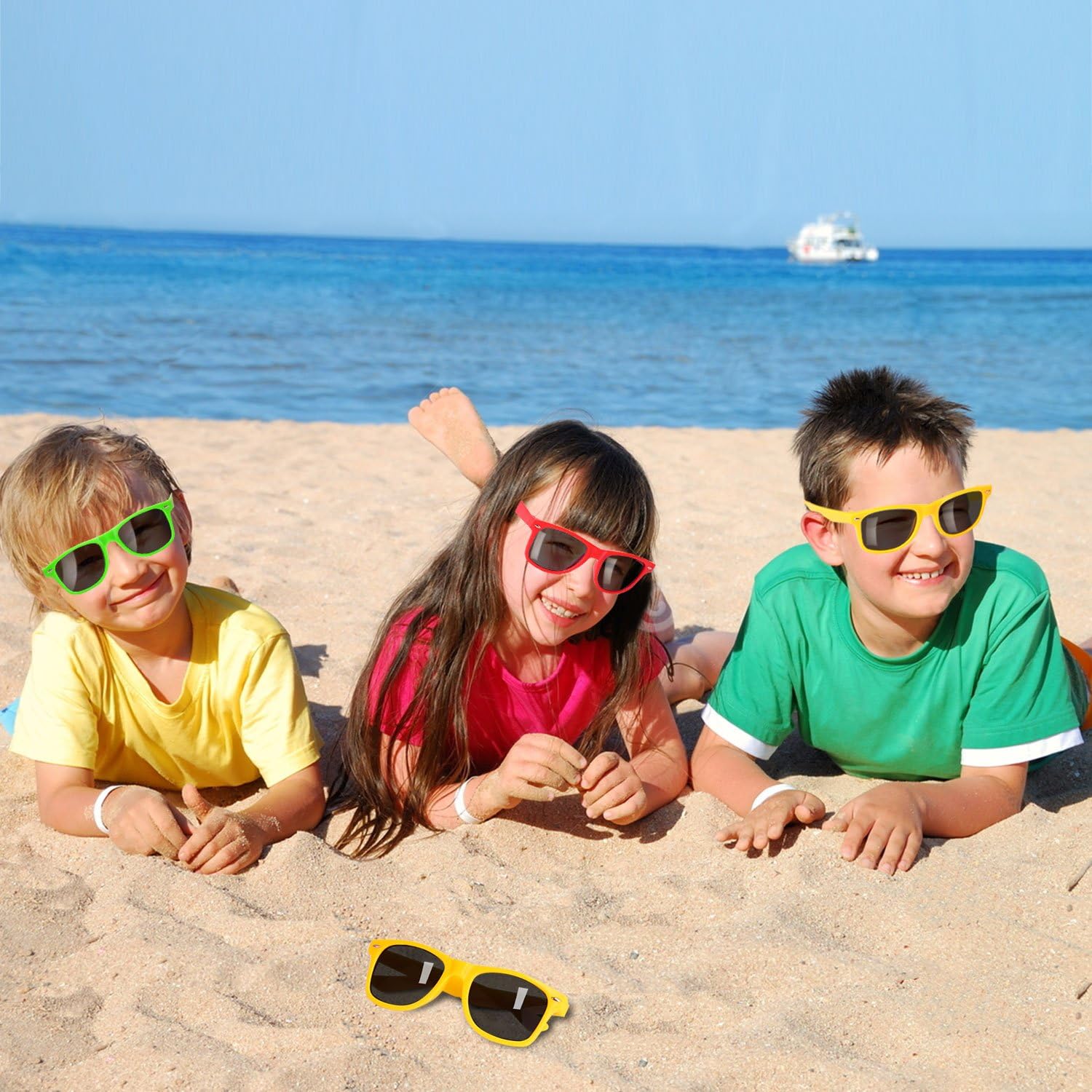 Party Sunglasses for Kids with UV400 Protection Eyewear Neon Sunglasses For Boys,Girls - Great Gift for Party Favors, Birthday Party and Outdoor Activity（ 12 Pack ）: Toys & Games