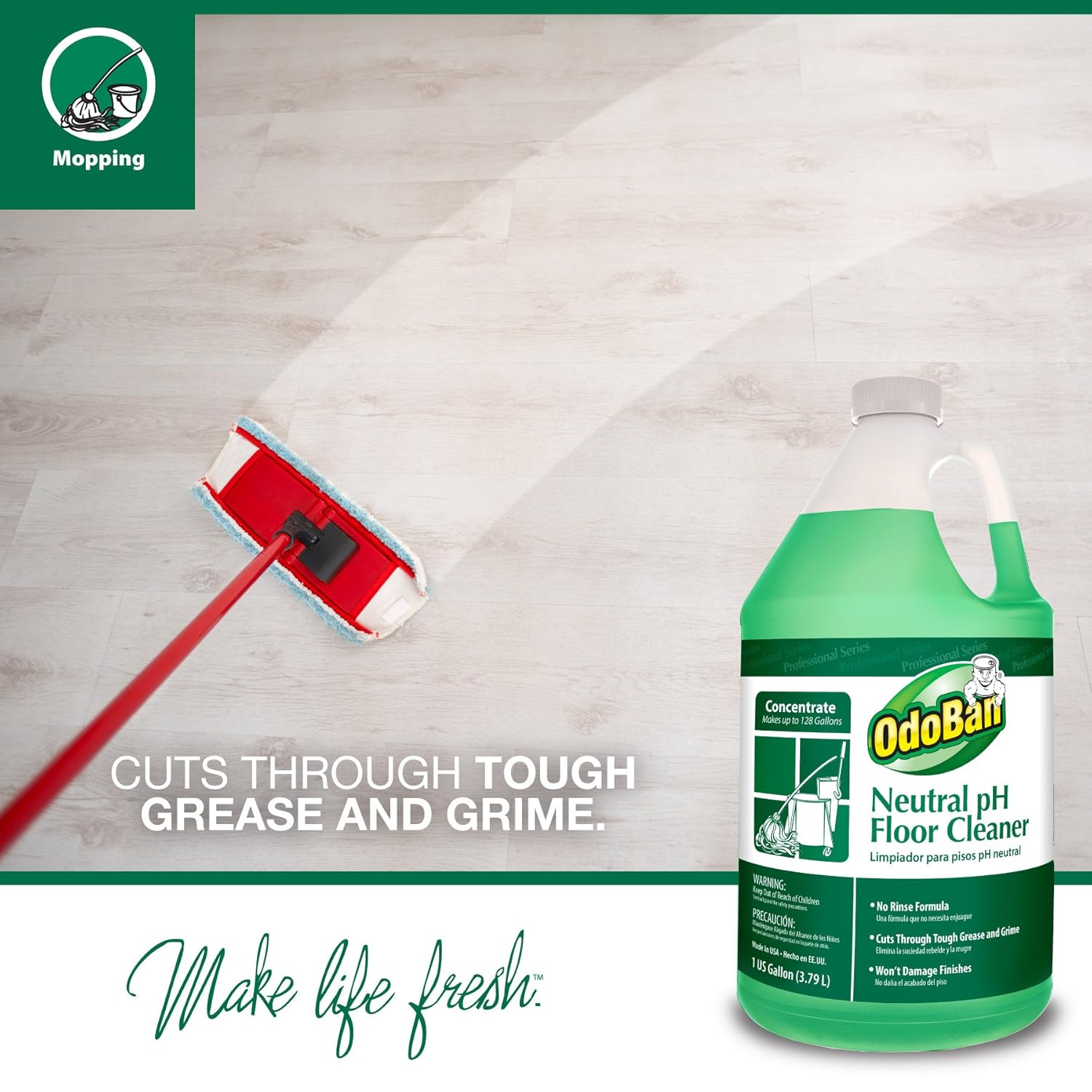 Odoban Professional Series No Rinse Neutral Ph Floor Cleaner Concentrate 128 15 Fl Oz Pack Of 4