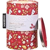 M&SENSE Spring Candle 11.3 oz,Strawberry Souffle Scented Candle,Non-Toxin Soy Wax for Home Scented, Floral Candles Gift for Women, Up to 70 Hours Burning Long-Lasting Fragrance