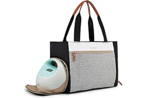 mommore Breast Pump Bag Diaper Tote Bag with 15 Inch Laptop Sleeve Fit Most Breast Pumps Like Medela, Spectra S1,S2, Evenflo