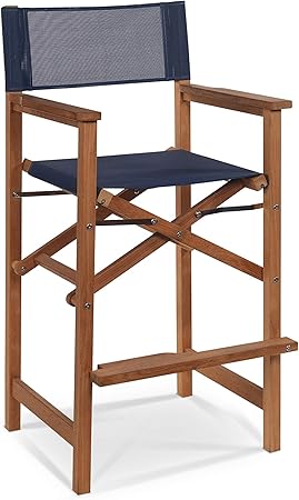 Amazon Com Overstock Captain Bar Foldable Teak Outdoor Bar Stool