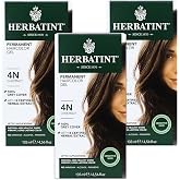 Herbatint Permanent Haircolor Gel, 4N Chestnut, Alcohol Free, Vegan, 100% Grey Coverage - 4.56 oz (3 Pack)