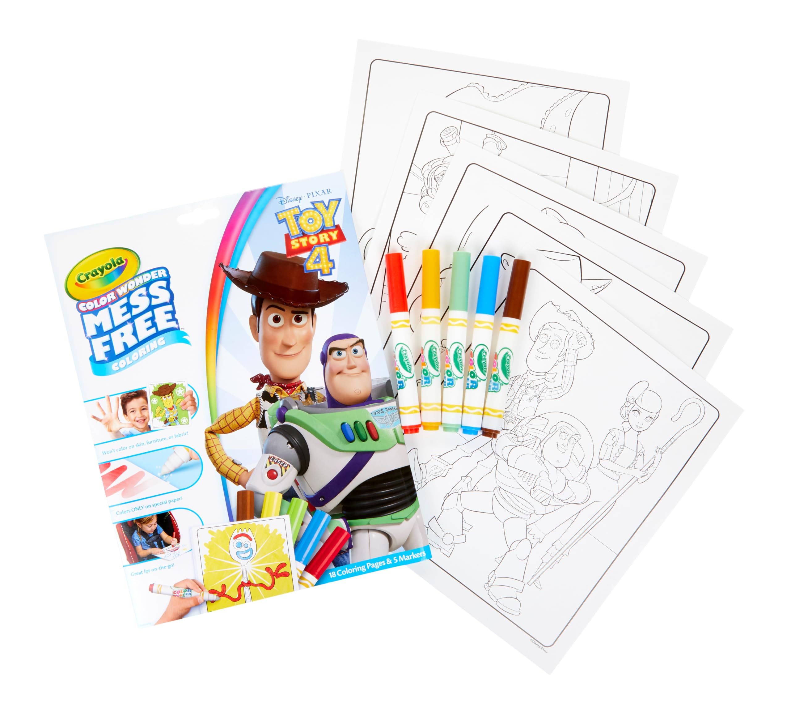 Crayola Toy Story Coloring Pages, Color Wonder Mess Free, Gift for Kids, Age 3, 4, 5, 6