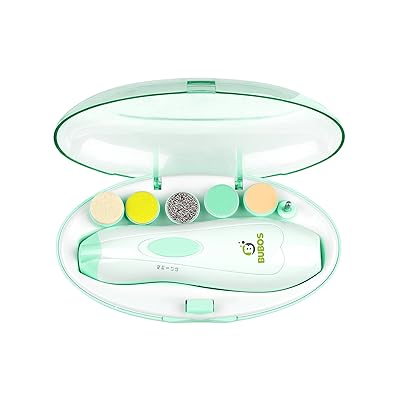 Bubos Baby Nail File Electric Manicure Set - Safe Baby Nail Clippers &amp; Trimmer with LED Light, Toes Fingernails Care Trim Polish Grooming Kit for Newborn Infant Toddler Kids or Women