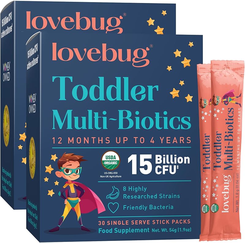 Lovebug Kids Probiotic Powder 15B CFU Multi-Strain 60 Sachets Unflavoured