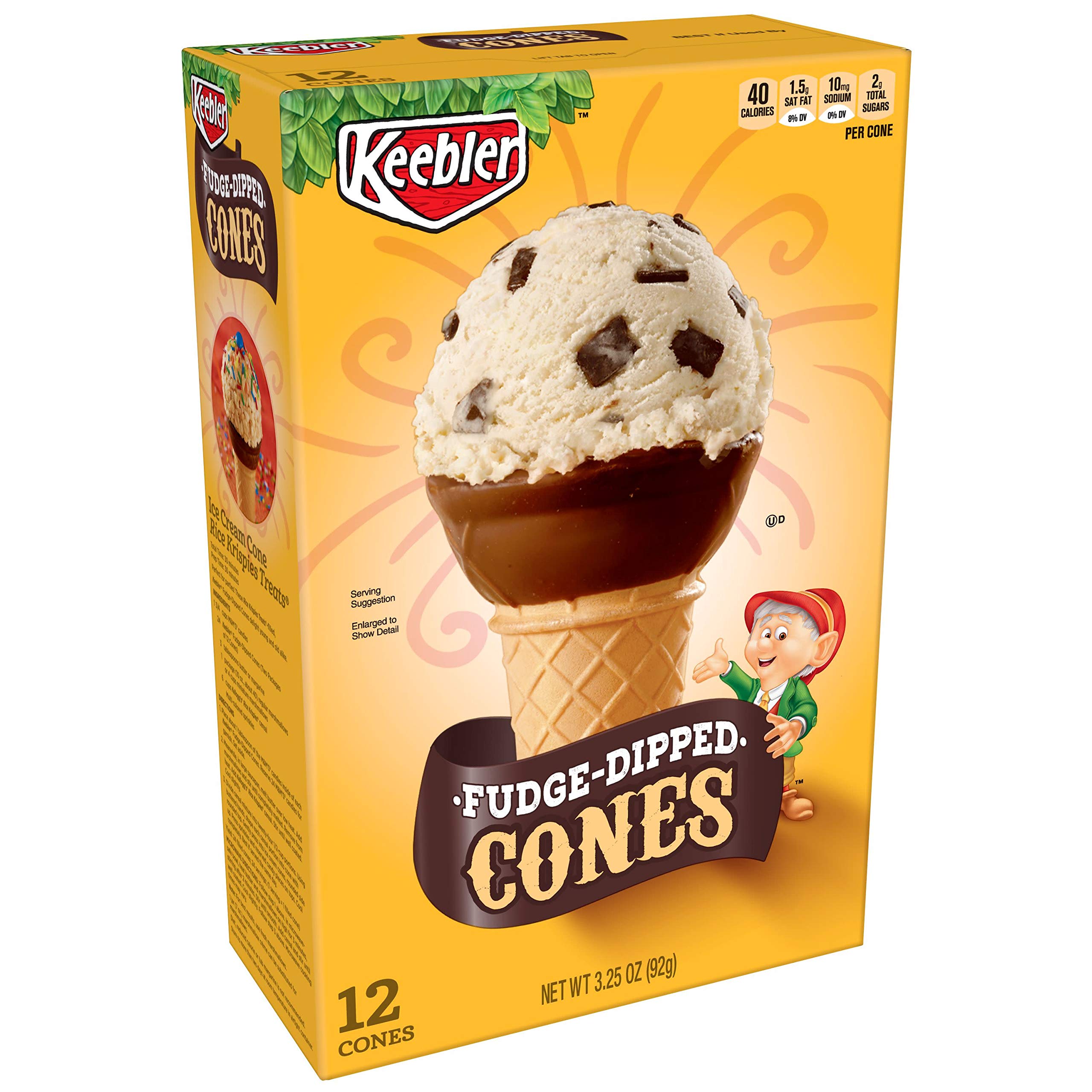 Keebler Ice Cream Cones, Fudge Dipped Cups, 3.25 oz (12 ct) Buy Online