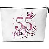 GREOXG 55th Birthday Gift for Women - Pink Fabulous Makeup Bag for 55 Years Old Sisters, Mom, Friends -B13