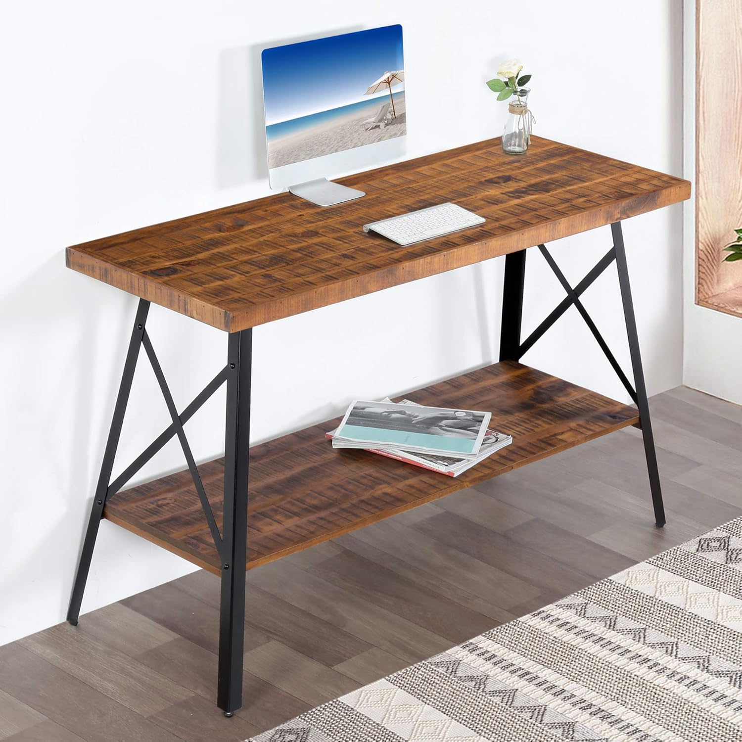 Amazon Com Sleeplace Terra Sofa Tv Stand Coffee End Dining Office Table Basic Home Decor With Storage Shelf Brown Furniture Decor