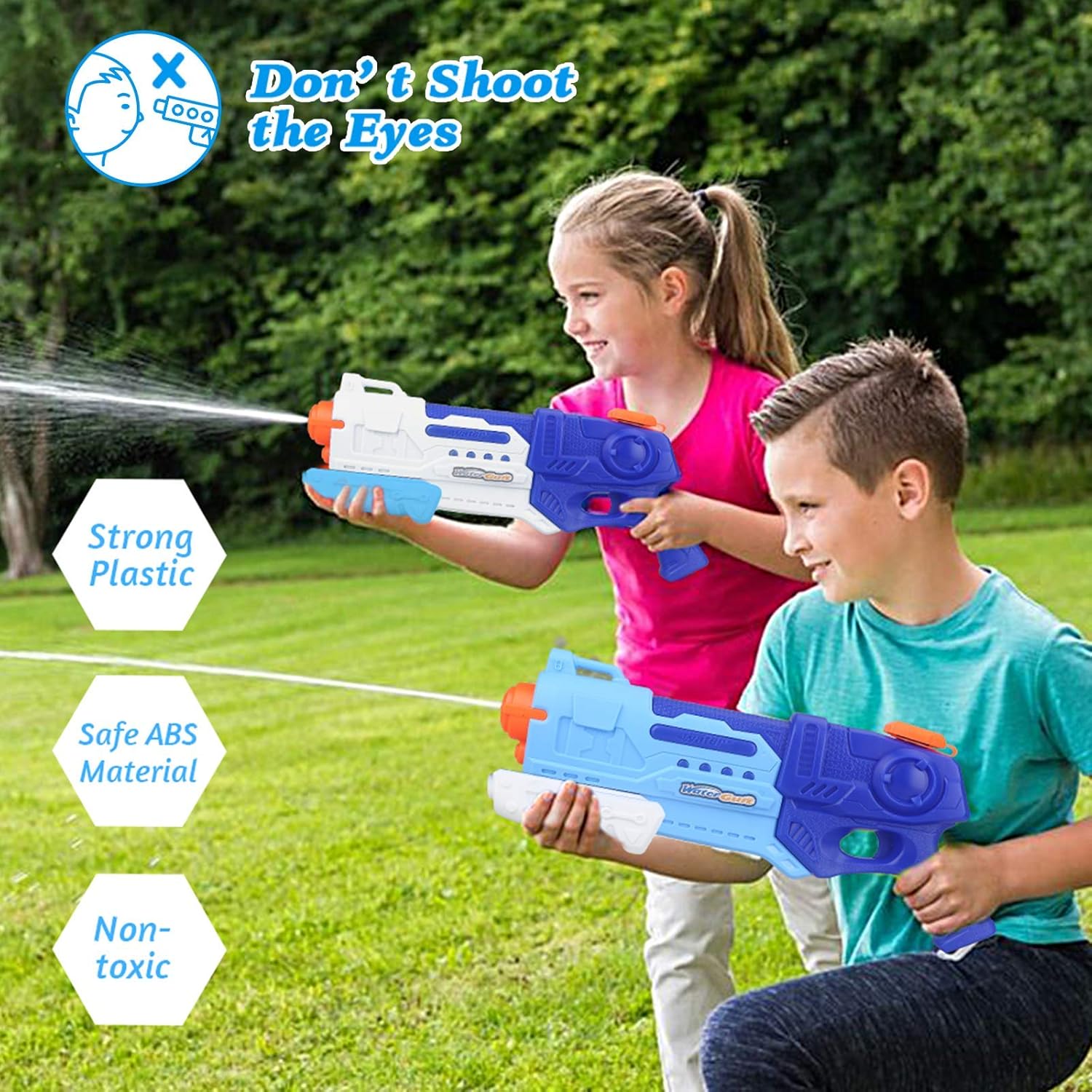 Water Gun 2 Pack Water Guns for Kids Adults 900CC , Squirt Guns Water Blaster Long Range Toy Gun Gifts for Boys Girls, Summer Swimming Pool Beach Sand Outdoor Toys: Toys & Games
