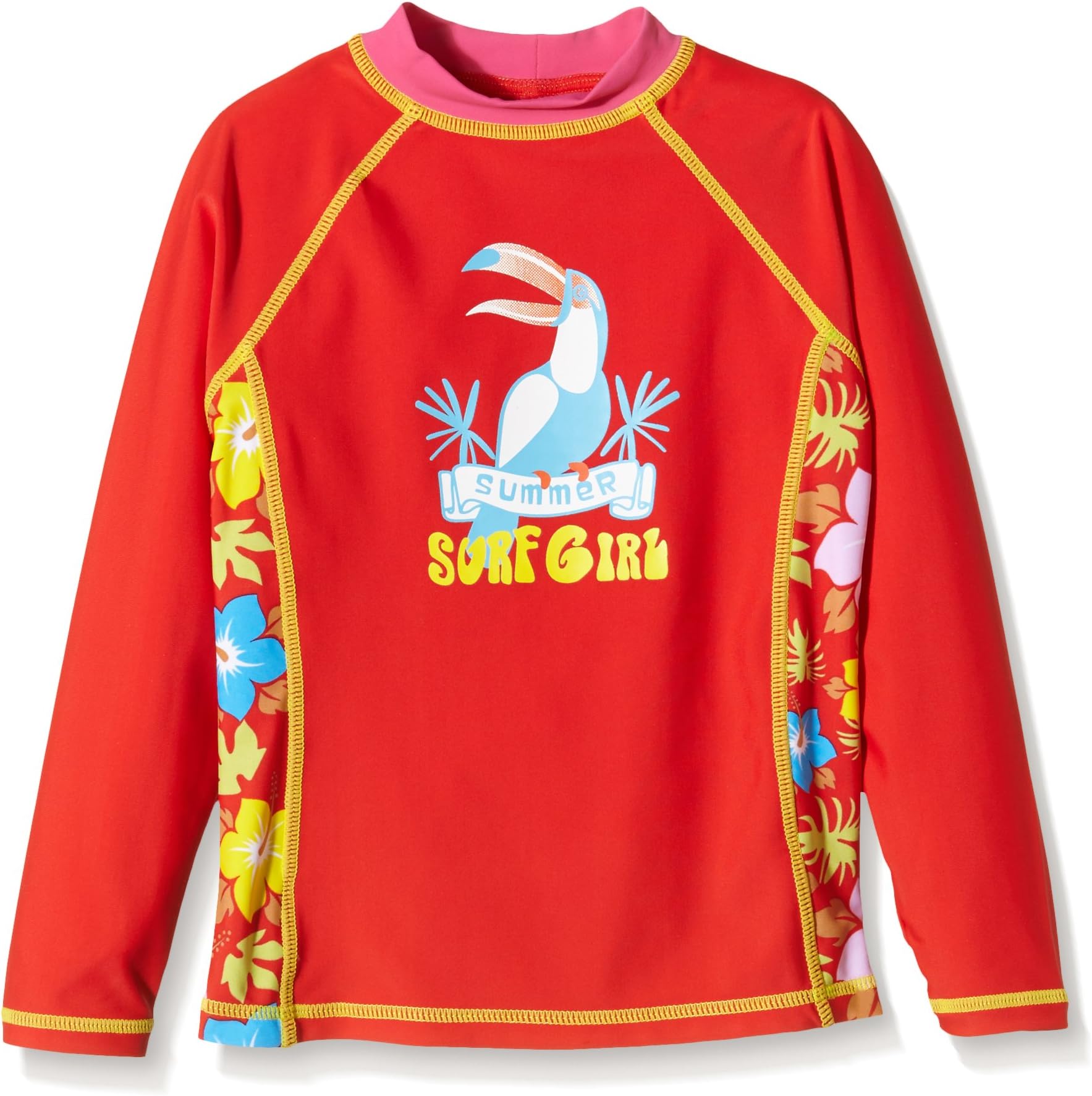 Aquatinto Girl's Swim Shirt "Summer", UV +50 - Multicoloured - 3 Years