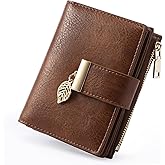 yiijay Small Wallet Women RFID Blocking Leather Bifold Wallet Credit Card Holder for Women Ladies Compact Wallet Mini Purse With Zipper Pocket