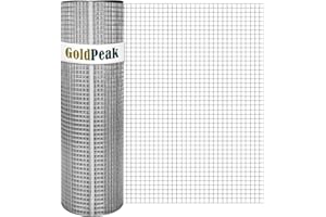 GoldPeak Hardware Cloth 1/4 inch 48 in x 100 ft 23-Gauge, Hot-Dip Galvanized After Welding, Chicken Wire Fencing Welded Wire Fence Gopher Wire Welded Wire Fence Garden Fencing Rabbit Wire Mesh