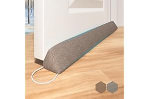 SYIPO Triangle Door Draft Stopper，35.4" Weighted Under Door Draft Blocker Bottom Door Seal Noise & Air，Interior Sound Proof Door Snake Draft Insulation Stopper | Warm in Winter & Cool in Summer，Brown