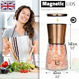 PJCKitchen Salt and Pepper Grinder Set - Copper Stainless Steel, 6 oz view 3