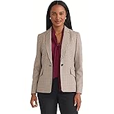 Kasper Womens Houndstooth One-Button Blazer