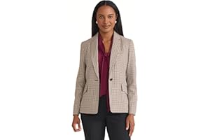 Kasper Womens Houndstooth One-Button BlazerBlazer