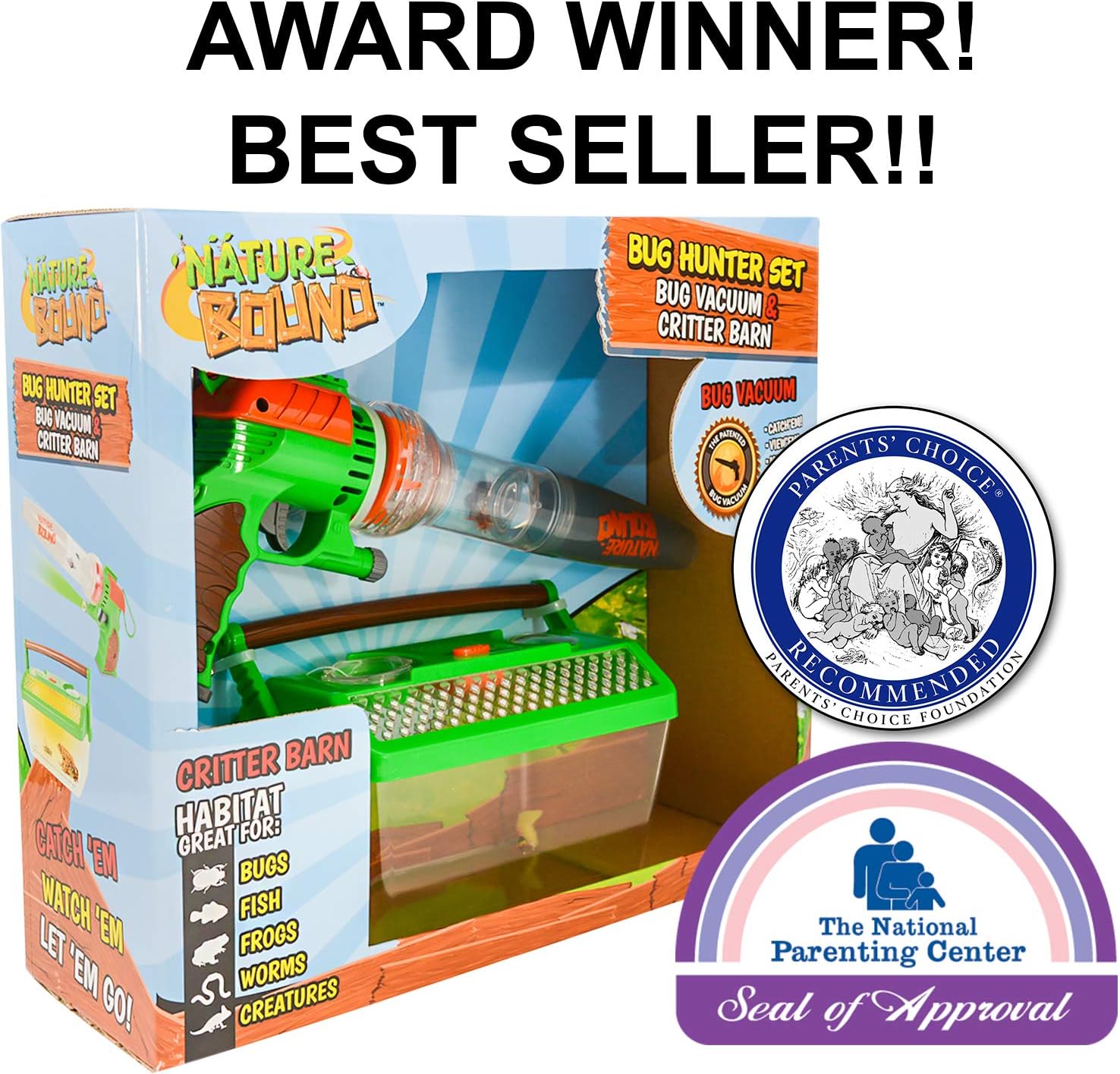 Nature Bound Bug Catcher Vacuum with Light Up Critter Habitat Case for Backyard Exploration - Complete Kit for Kids Includes Vacuum and Cage: Toys & Games