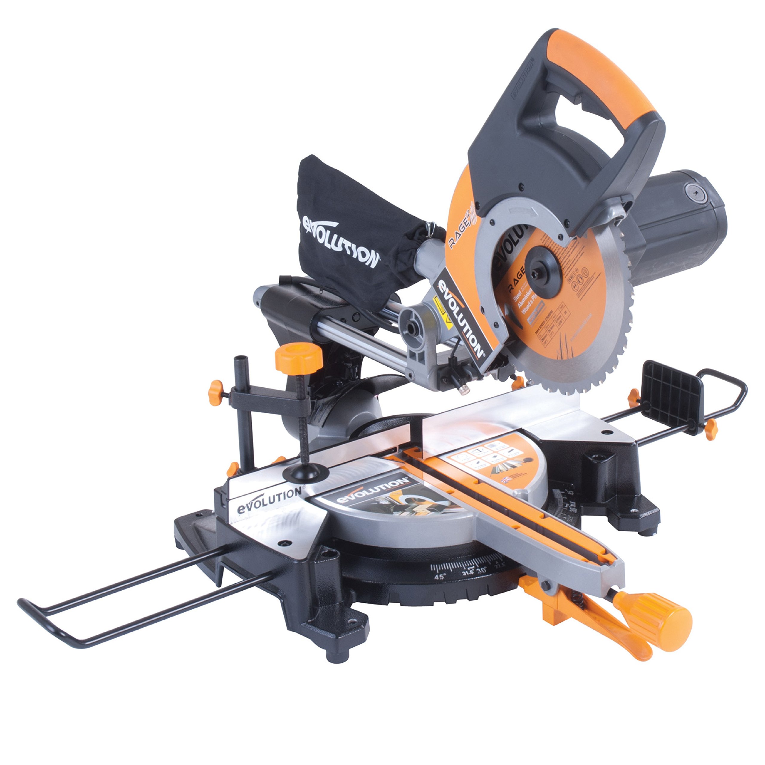 Evolution RAGE3+ Multipurpose Sliding Mitre Saw 255 mm With Accessory