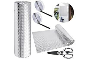 Supkiir RV Window Shade Reflective Insulation Roll, 20 Ft x 15.6 in DIY Double-Sided Aluminium Foil Heat Blocker, RV Sunshade Skylight Cover for Motorhome Car Truck Travel Trailer Attic Garage Door