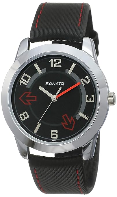 Yuva Analog Black Dial Mens Watch -NK7924SL04