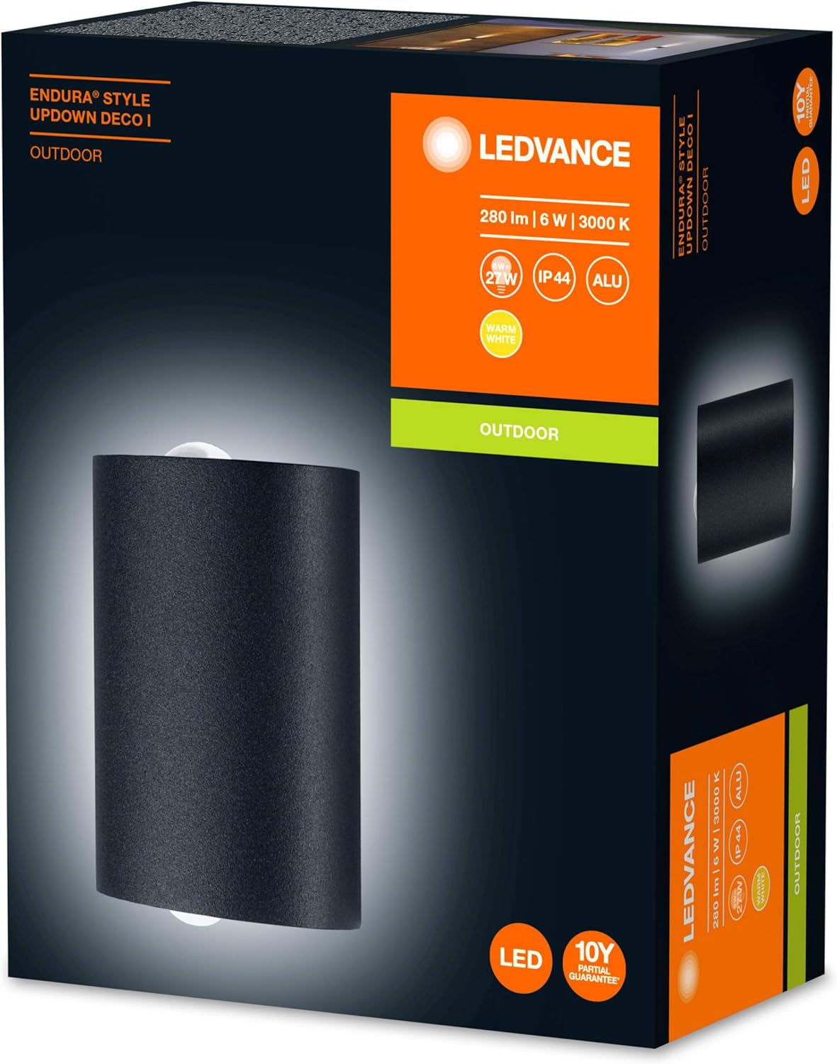 Wall and ceiling luminaire LED: for wall ENDURA© STYLE UPDOWN DECO / 6 W, 220…240 V, beam angle: 55°, Warm White, 3000 K - Image 5