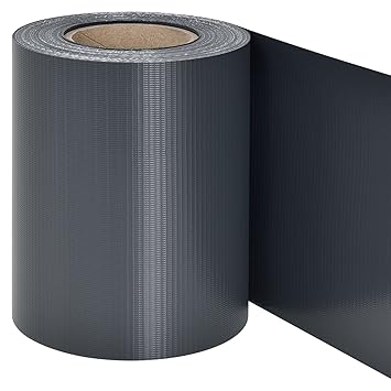 Juskys PVC Sichtschutzstreifen Zaunfolie 35m Rolle Inklusive 30 Befestigungsclips - Anthrazit