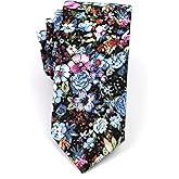 ZONFAZ Men's Skinny Cotton Floral Necktie – Printed Tie for Wedding,Party,Groom & Groomsmen +Gift Box