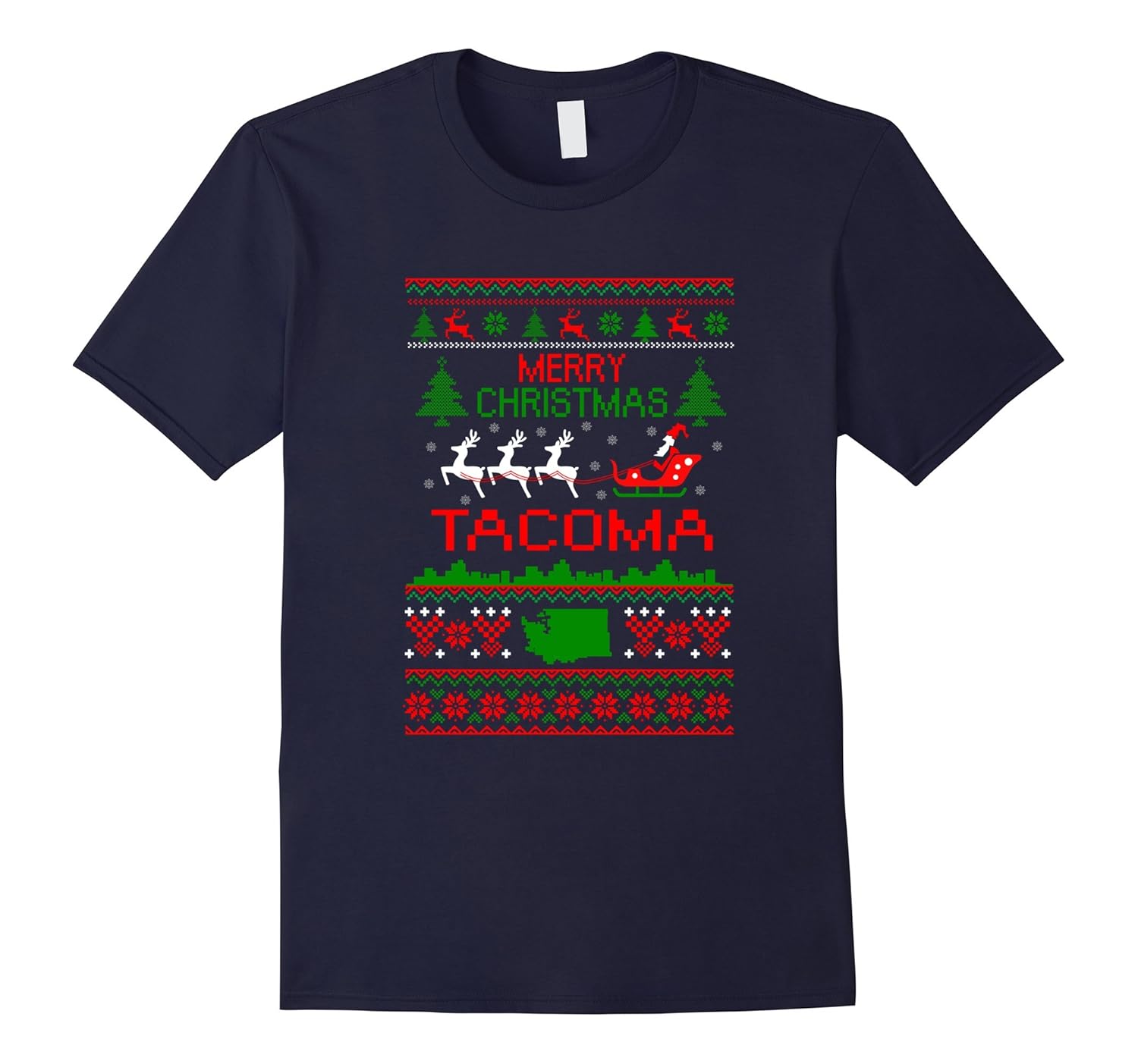 Funny Xmas Tee Tacoma Ugly Christmas Sweaters T-shirt-ANZ