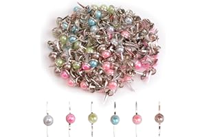 URROMA Lot de 120 mini attaches colorées avec perles - 12,5 mm - Fond rond - Pour loisirs créatifs, estampage et scrapbooking