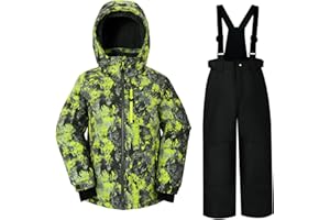 NORDOIS POUTINE Boys Snowsuit Winter Jacket Detachable-Hooded Ski Suit Extra Warmth Winter Suit