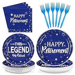 Grencian 96 Pcs Retirement Party Supplies Blue and