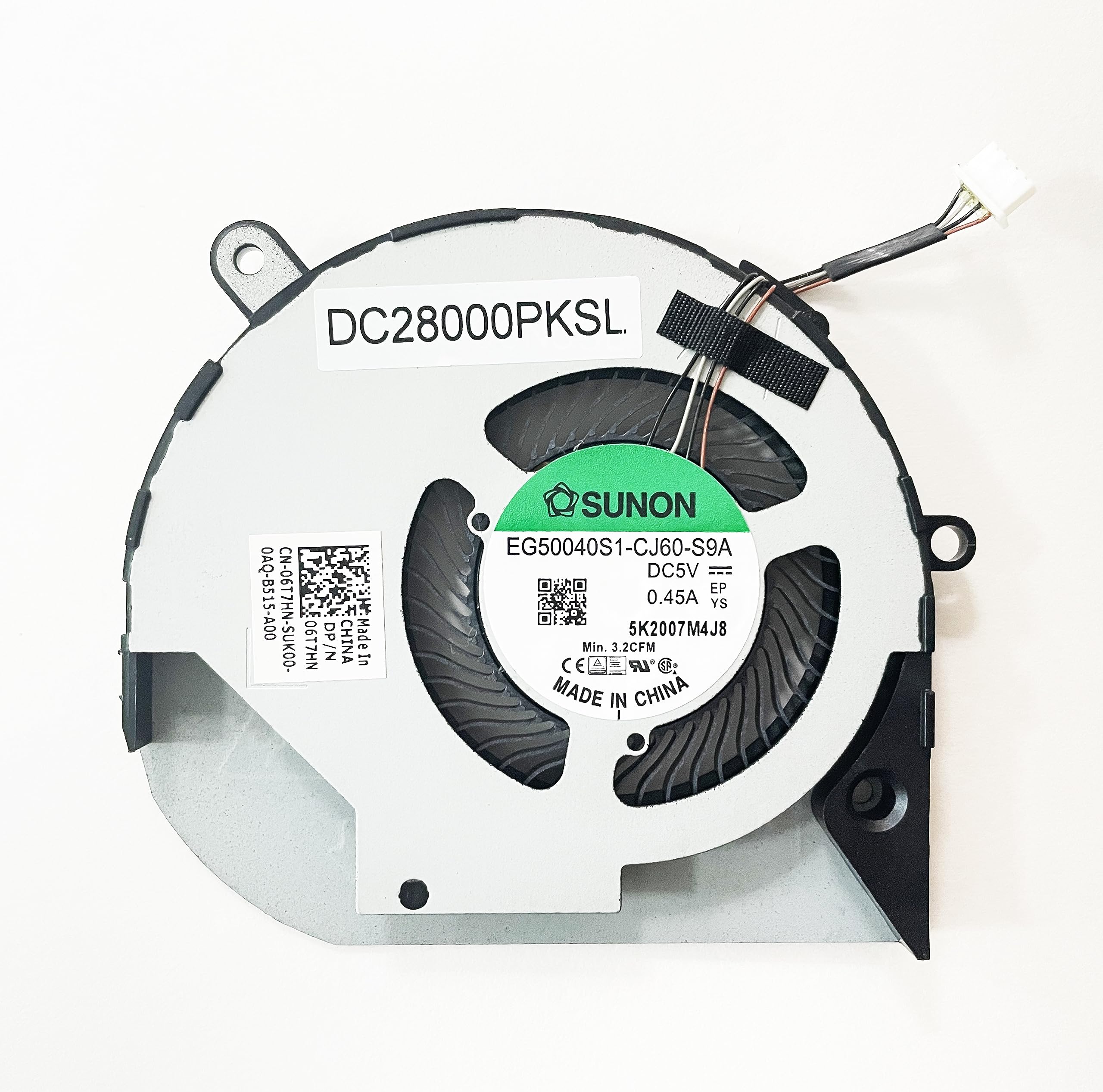 Fleshy Leaf Replacement CPU Cooling Fan for Dell Precision 3550 3540 M3540 Laitude 5510 Series EG50040S1-CH30-S9A DC28000NJSL 0G8RWX 06T7HN