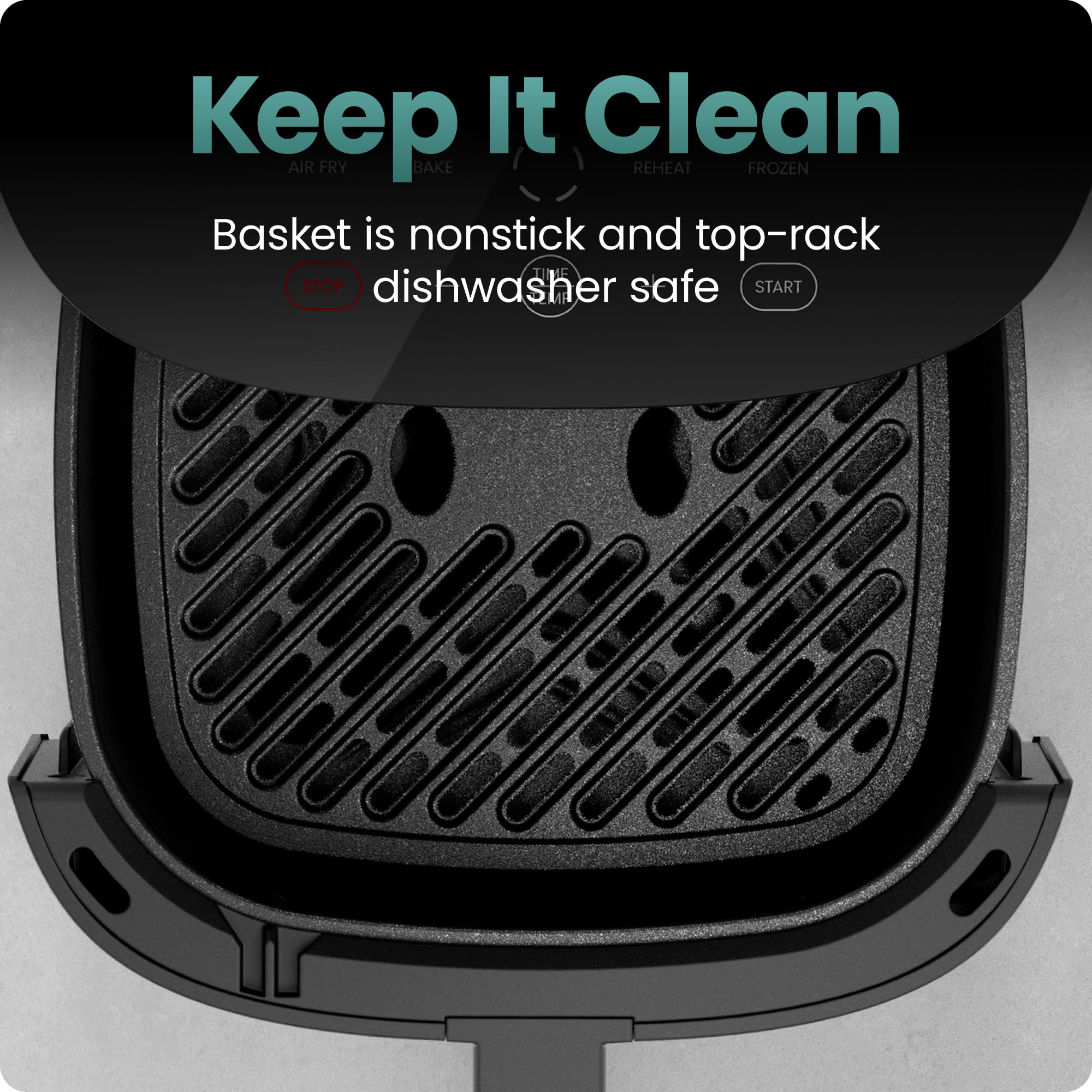 Freidora de aire Chefman TurboX 4 en 1, freidora de aire de 5 cuartos para pollo extra crujiente, papas fritas, alitas y más, funciones de freír, hornear, recalentar y congelar, controles táctiles digitales, apta para lavavajillas - Gris