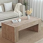 Natural Wood Coffee Tables for Living Room Mid Century Modern Coffee Table | Rectangle Cocktail Table Wooden Center Table, Rustic Coffee Table for Office Apartment