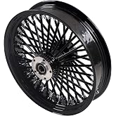 Fatflex 16" Rear Wheel Black Fat Spokes 3.5" Rim | For 00-07 Harley Dyna/Softail/Touring, Dual Bearing 1",1635R-1SM-BBB