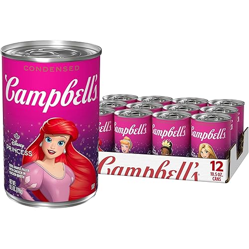 Campbell's Kids Soup, Disney Princess, Princess-shaped pasta in chicken soup, 10.5 Ounce Can (Pack of 12)