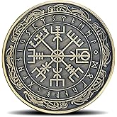 Viking Compass Vegvisir Challenge Coin - Norse Runic Design Unique Gift for Viking &amp; Norse Mythology Enthusiasts