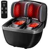 KNQZE Shiatsu Foot &amp; Calf Massager with Heat, Multi-Use Luxury Ottoman | 3-in-1 Massager, FSA Eligible, Foldable &amp; Ergonomic Design, 3 Kneading /Air Squeeze/ Heat Levels, Great for Home &amp; Family
