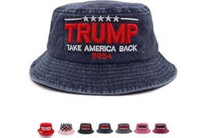HOMESLIK Trump Hat 2024 MAGA Hat Bucket Hat for Men Women Donald Trump Make America Great Again Embroidery Trump Bucket Hat