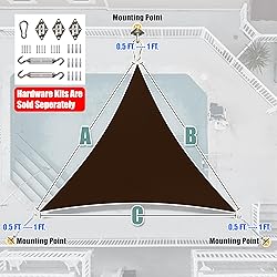 Amgo Custom Size 22' x 22' x 22' Brown Triangle Sun